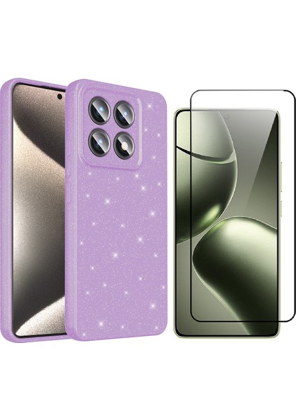 Xiaomi 14T Kılıf Kamera Korumalı Simli Lüks Zore Koton Kapak + Temperli Cam Ekran Koruyucu