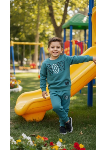 Erkek Çocuk Kışlık Eşofman Takımı Sweatshirt Alt Pamuklu Üç Iplik Şardonlu Günlük Kombin 3-4-5-6-7 Yaş