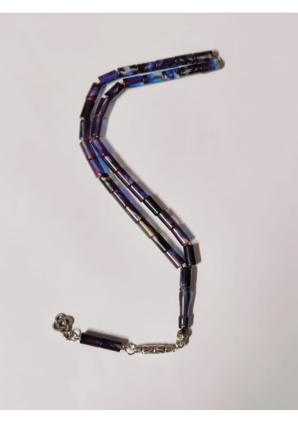 Mor Siyah Karışık Renkli Kesme Kesim Toz Kehribar Tesbih modelleri