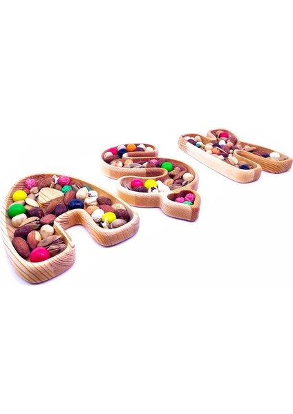 Aşk 3'lü Ahşap Dekoratif Çerezlik modelleri