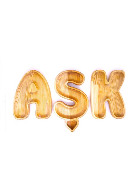 Aşk 3'lü Ahşap Dekoratif Çerezlik fırsatları