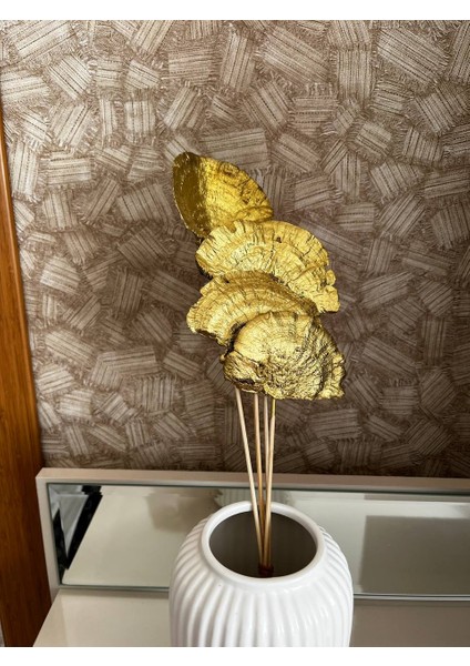 Kuru Çiçek Aranjman Kuru Mantar Gold Sponge Mushroom 4 Dal fırsatları