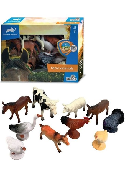 SH-D5804 Vardem Kutulu 10 Parça Çiftlik Hayvanları Seti