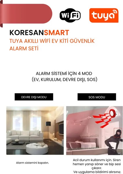 Tuya Akıllı Wifi Ev Kiti Güvenlik Alarm Seti fırsatları