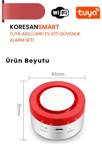 Tuya Akıllı Wifi Ev Kiti Güvenlik Alarm Seti
