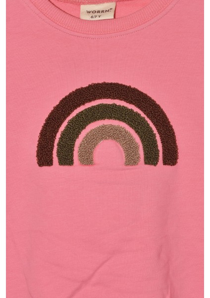 Kız Çocuk %100 Pamuk Gökkuşağı Süzeneli Sweatshirt - 1021 fiyatları