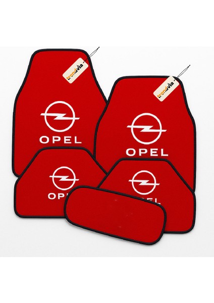 Opel Logolu Oto Halı Paspas 5’li Set – Kaymaz, Suya Dayanıklı, Kolay Temizlenebilir Araç Zemin Koruma Takımı
