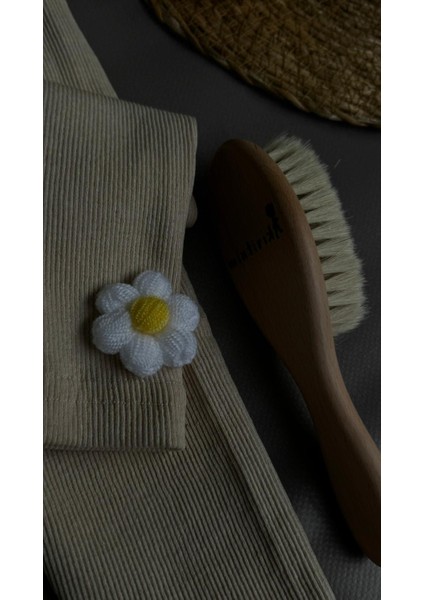 Fitilli Esnek Kumaş Papatya Detaylı Çocuk Taytı