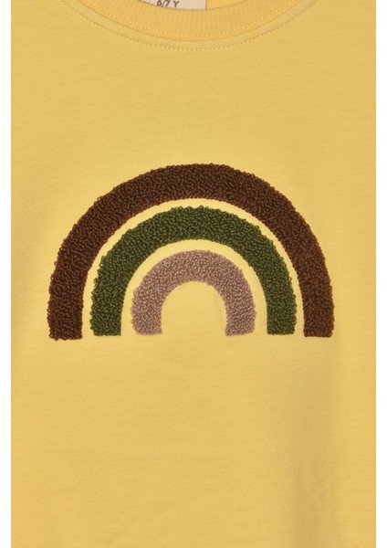 Kız Çocuk %100 Pamuk Gökkuşağı Süzeneli Sweatshirt - 1021 fiyatları