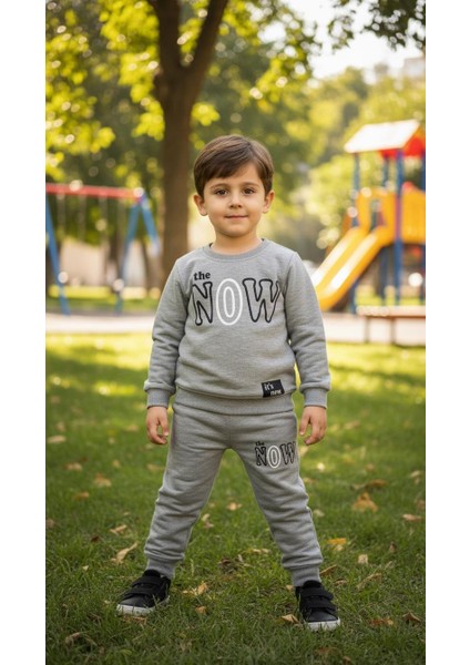 Erkek Çocuk Kışlık Eşofman Takımı Sweatshirt Alt Pamuklu Üç Iplik Şardonlu Günlük Kombin 3-4-5-6-7 Yaş fırsatları