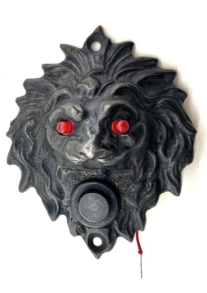 Antika Tarz Dekoratif Pirinç Kapı Zili - 100X78 Mm, Oksit, LED Işıklı