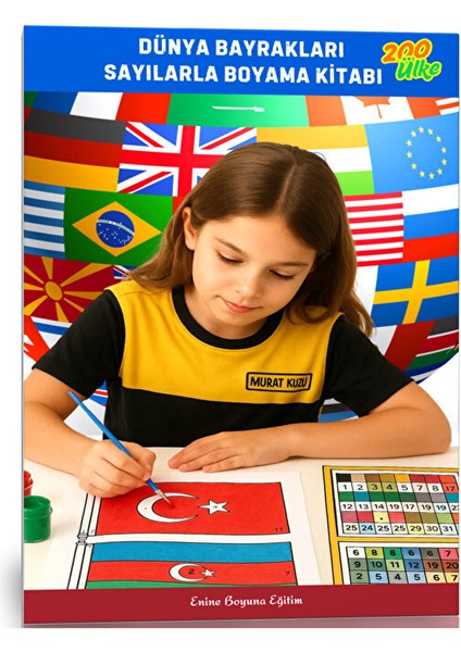 Dünya Bayrakları Sayılarla Boyama Kitabı (200 Ülke)
