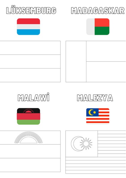 Dünya Bayrakları Boyama Kitabı Renkli Bayrak Örnekleriyle (200 Ülke) fırsatları