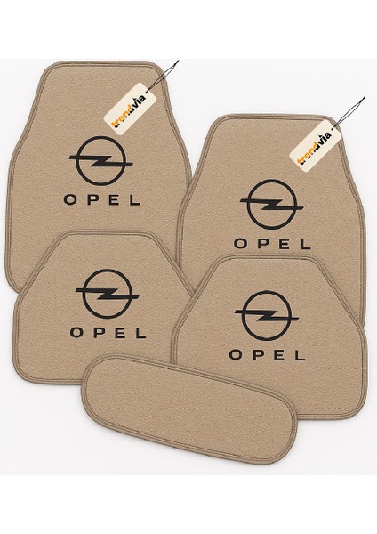 Opel Logolu Oto Halı Paspas 5’li Set – Kaymaz, Suya Dayanıklı, Kolay Temizlenebilir Araç Zemin Koruma Takımı