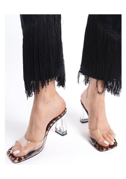 Kadın CSBLNC Leopar Şeffaf Topuklu Terlik modelleri