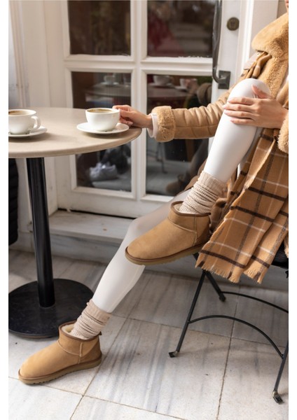 Messiy Kadın Ultra Mini Sahra Gercek Suet Yogun Kurk Bot fiyatları