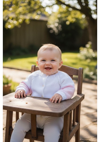 1-2 Yaş Örgü Kız Bebek Hırkası