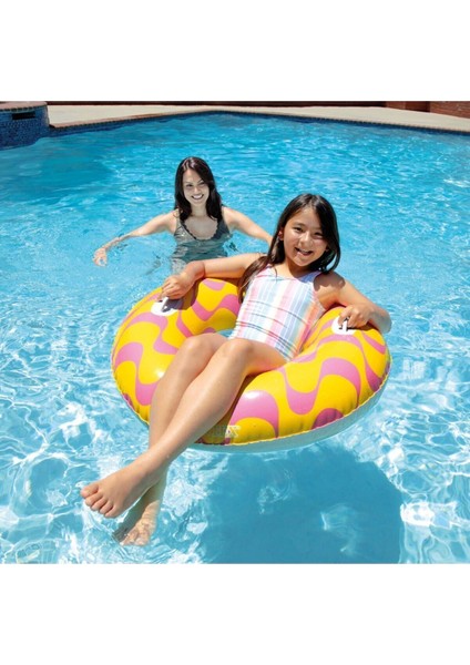 59256 Tutamaçlı Girdap Halkaları Desenli Simit 91 cm