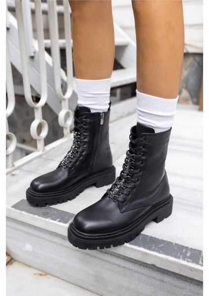 Cash Kadın Bej Gercek Deri Taş Detay Bot