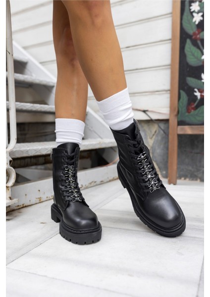 Cash Kadın Bej Gercek Deri Taş Detay Bot