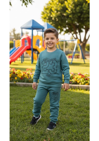 Erkek Çocuk Kışlık Eşofman Takımı Sweatshirt Alt Pamuklu Üç Iplik Şardonlu Günlük Kombin 3-4-5-6-7 Yaş fiyatları