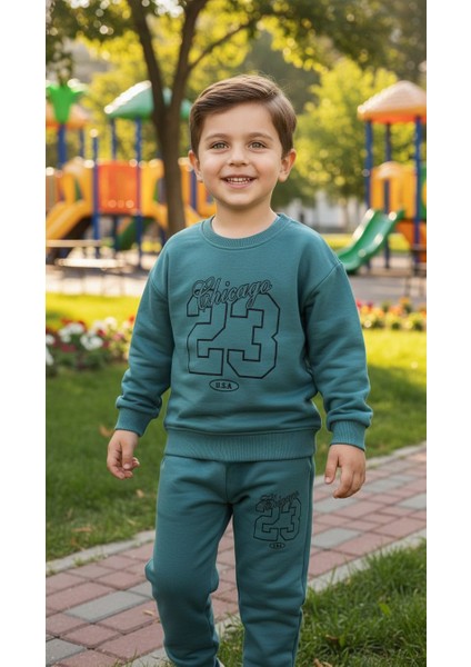 Erkek Çocuk Kışlık Eşofman Takımı Sweatshirt Alt Pamuklu Üç Iplik Şardonlu Günlük Kombin 3-4-5-6-7 Yaş modelleri