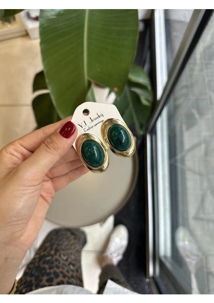 Ieg Taşlı Küpe - Yeşil fiyatları