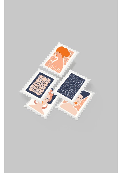 Kadın & Çiçek Temalı Pul Sticker Seti 20'li - Bullet Journal Ajanda Scrapbook fiyatları