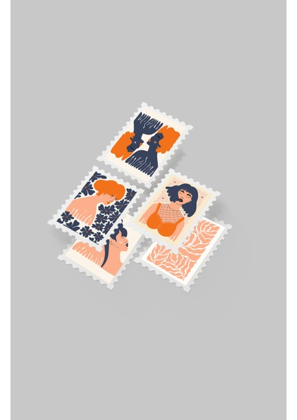 Kadın & Çiçek Temalı Pul Sticker Seti 20'li - Bullet Journal Ajanda Scrapbook indirimleri