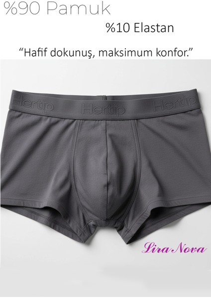 10 Adet Füme Soft Elastan Erkek Boxer %90 Pamuk %10 Elestan