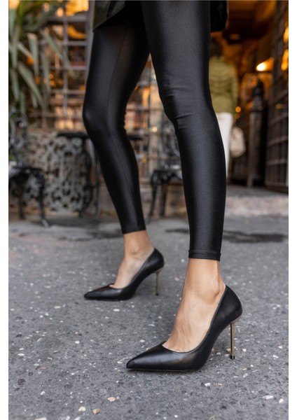 Carter Kadin Altın Gold Topuklu Galvanız Ökçe Stiletto