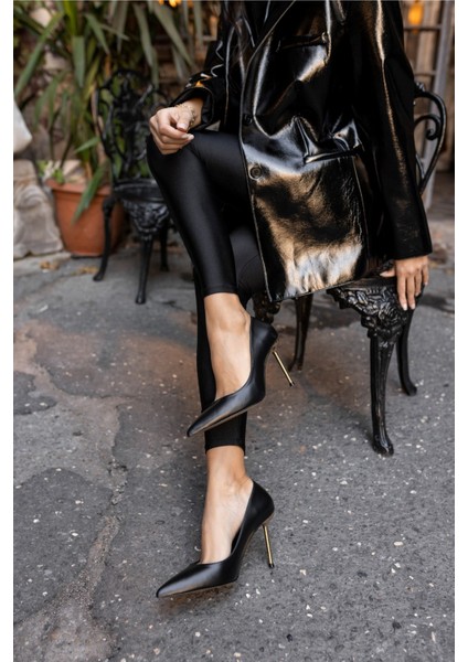 Carter Kadin Altın Gold Topuklu Galvanız Ökçe Stiletto