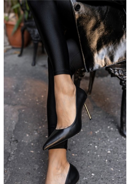 Carter Kadin Altın Gold Topuklu Galvanız Ökçe Stiletto