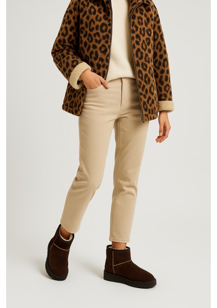 Süet Içi Kürklü Tüylü Kalın Taban Kadın Bot Uggg