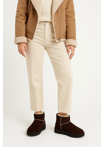 Süet Içi Kürklü Tüylü Kalın Taban Kadın Bot Uggg fiyatları