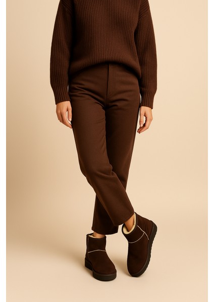 Süet Içi Kürklü Tüylü Kalın Taban Kadın Bot Uggg fırsatları