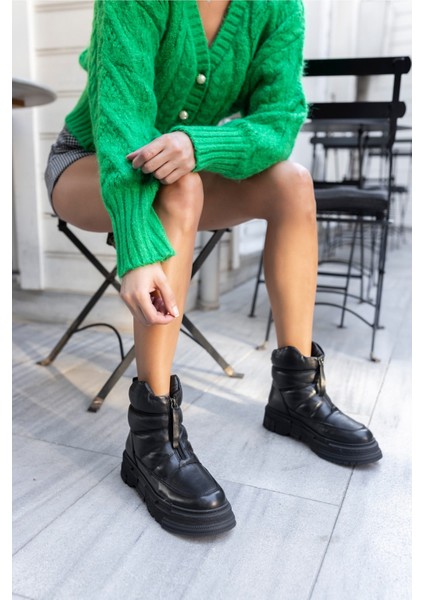 Zone Kadın Siyah Gercek Deri Bot fırsatları