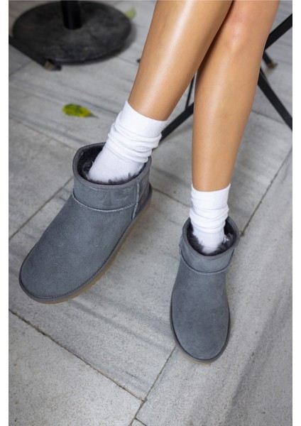 Messiy Kadın Ultra Mini Sahra Gercek Suet Yogun Kurk Bot modelleri