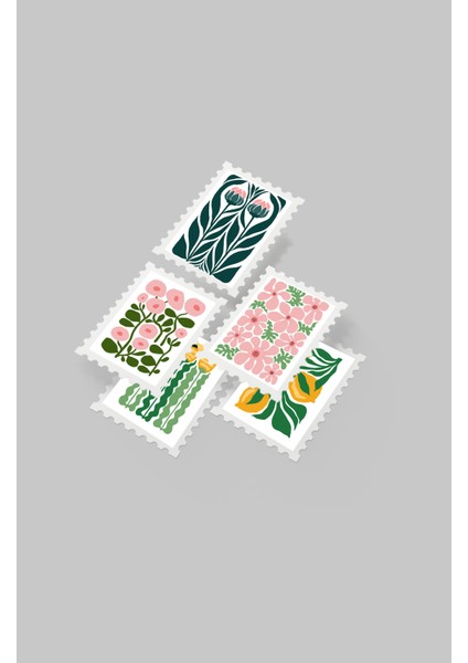 Çiçek & Botanik Temalı Pul Sticker Seti 20'li - Bullet Journal Ajanda Scrapbook fiyatları