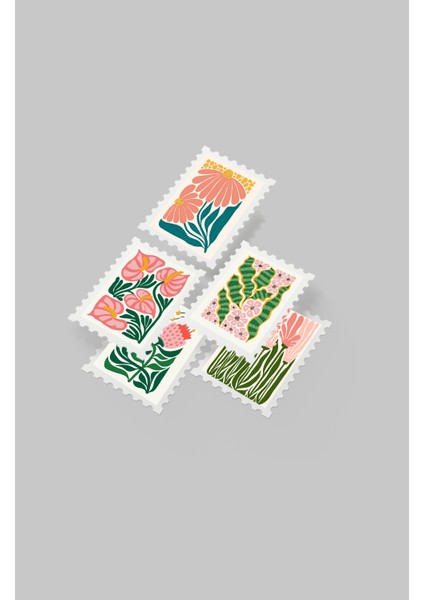 Çiçek & Botanik Temalı Pul Sticker Seti 20'li - Bullet Journal Ajanda Scrapbook fırsatları