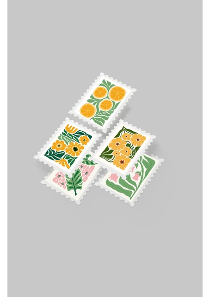 Çiçek & Botanik Temalı Pul Sticker Seti 20'li - Bullet Journal Ajanda Scrapbook indirimleri