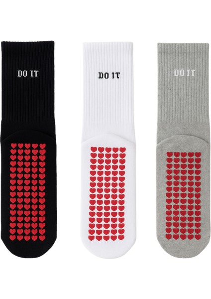 3’lü Pilates ve Yoga Çorap Seti | Kaydırmaz Tabanlı Unisex Pamuklu Spor Çoraplar