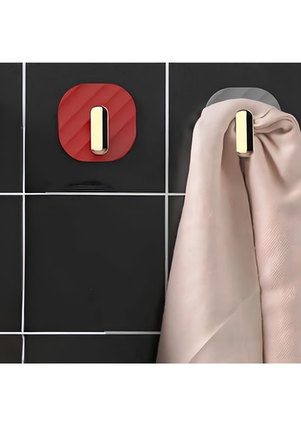 2li Yapışkanlı Retro Askılık Dolap Kapak Kulpu Kırmızı fırsatları