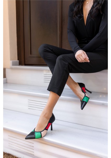 Suggs Kadın Bej Parça Garnili Topuklu Ayakkabi