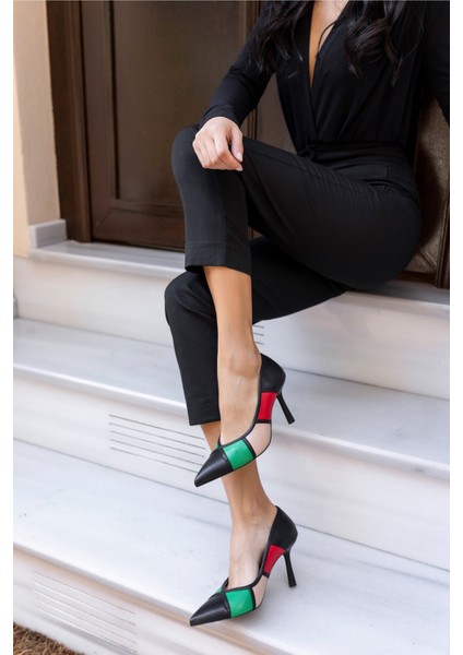 Suggs Kadın Bej Parça Garnili Topuklu Ayakkabi