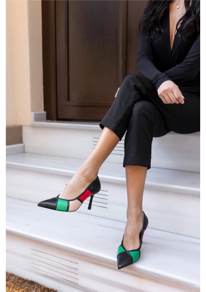 Suggs Kadın Bej Parça Garnili Topuklu Ayakkabi