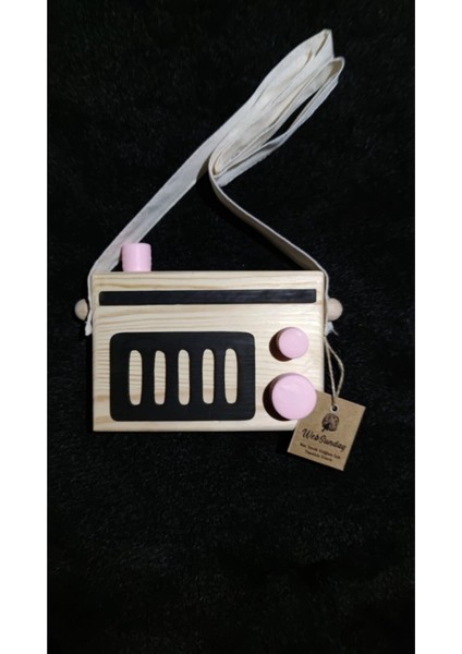 Retro Ahşap Çocuk Oyuncağı, Askılı Radyo Dekor, Kadın-Erkek Nostalji Hediye