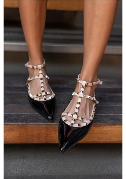 Nora Kadın Bej Siyah Piramit Trok Babet indirimleri