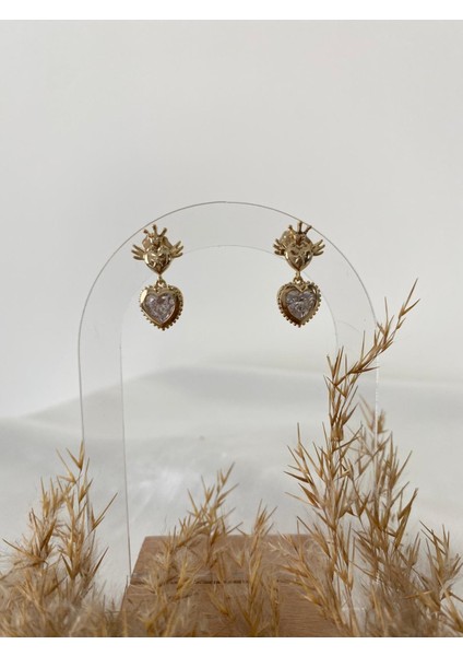 Kalp Model Taşlı Xupıng Çelik Küpe fiyatları