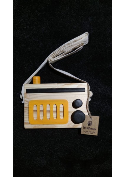 Doğal Ahşap Renkli Radyo Dekoratif Çocuk Oyuncağı, Nostaljik ve Şık Tasarım